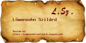 Löwensohn Szilárd névjegykártya
